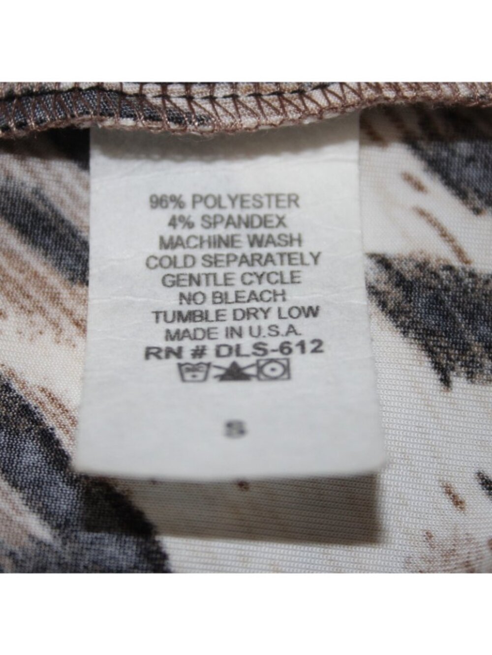 Veronica M Dress Sz S Brown White Animal Print Polyester Spandex Dress - Picture 7 of 9